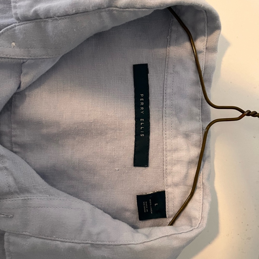 Perry Ellis linen men’s short sleeve shirt size Large
